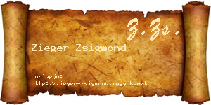 Zieger Zsigmond névjegykártya
